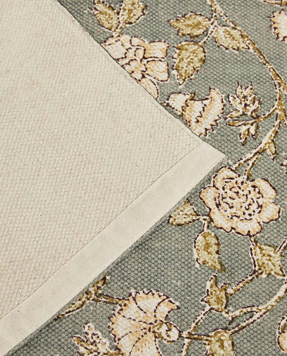 FLORAL PRINT BLOCK RUG