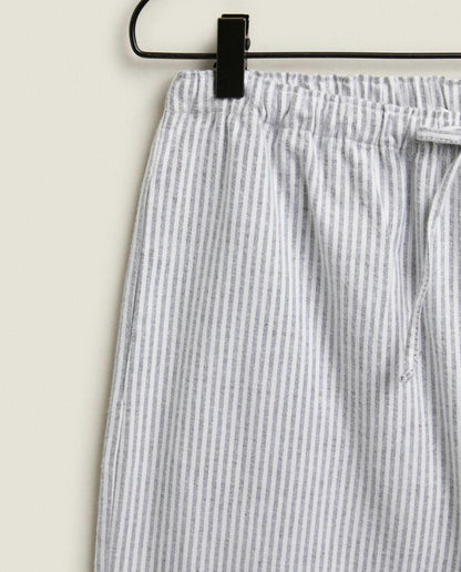 STRIPED FLANNEL PYJAMA BOTTOMS